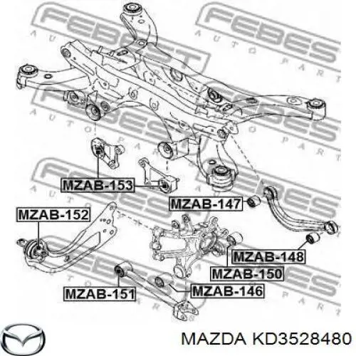 Сайлентблок заднего верхнего рычага Mazda KD3528480