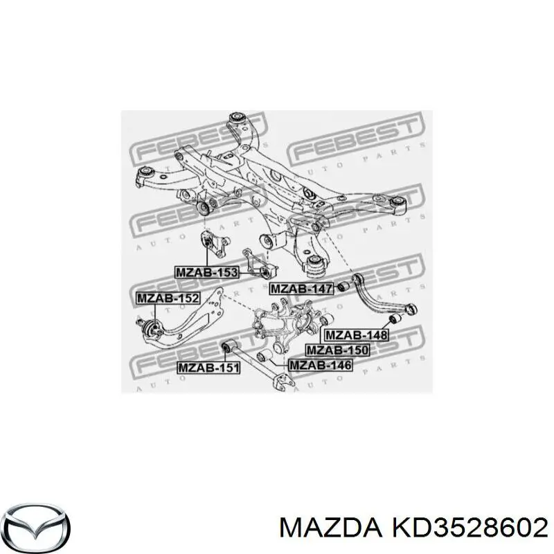 Сайлентблок цапфы задней RFK8562 Caster