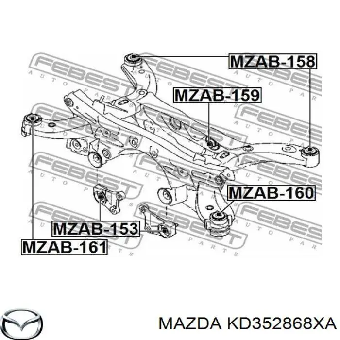 KD352868XA Mazda кронштейн (траверса заднего редуктора правая)