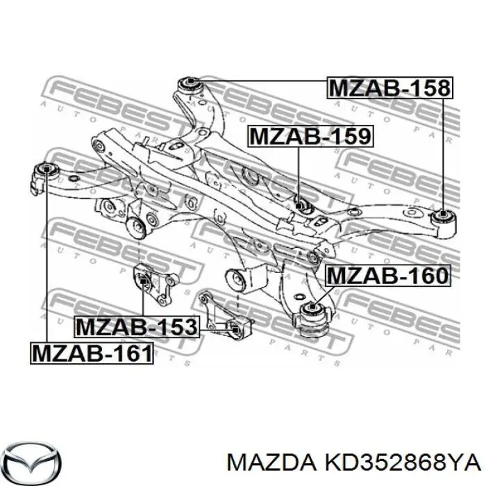 Кронштейн (траверса) заднего редуктора левая на Mazda CX-5 KE