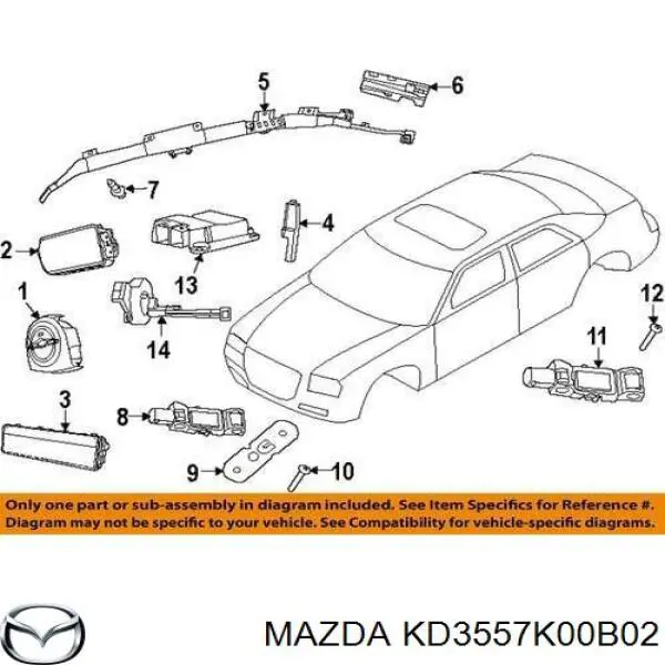 BJS757K0002 Mazda Подушка безопасности водителя
