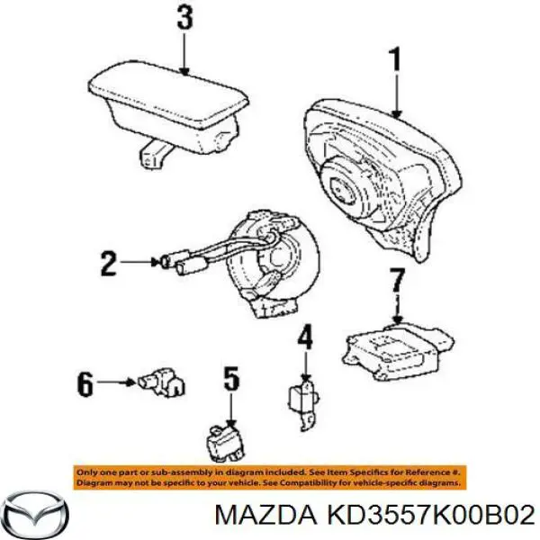 Купить BJS757K0002 Mazda Подушка AIRBAG водительская