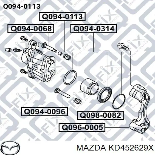 Купить KAY02629X Mazda Скоба заднего суппорта
