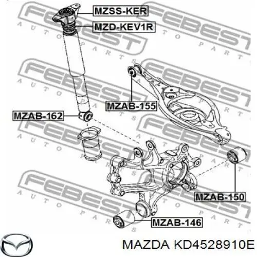 KD4528910E Mazda amortecedor traseiro