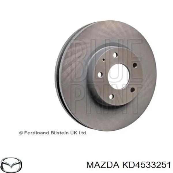 Передние тормозные диски KD4533251 Mazda