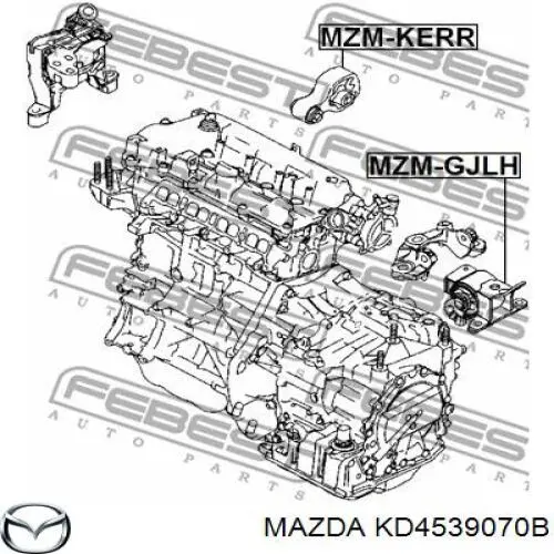 Гидроопора двигателя левая Mazda KD4539070B цена, от 48.25 USD