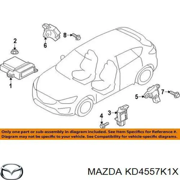 Sensor AIRBAG dianteiro para Mazda 3 (BM, BN)