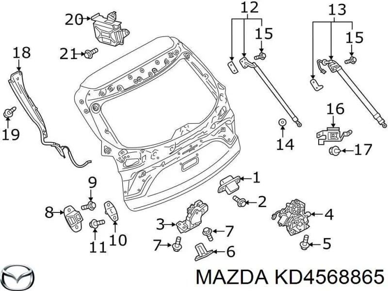 Пистон крепления обшивки двери KD4568865 Mazda