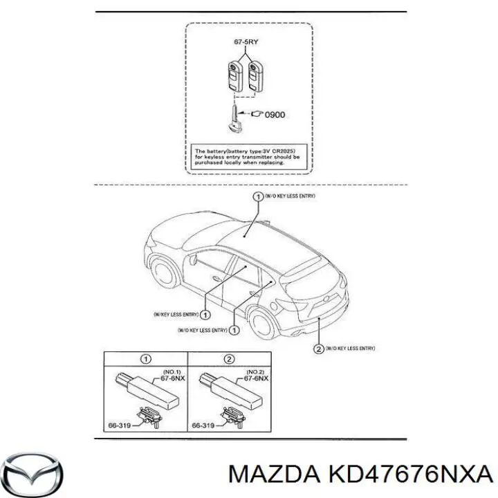Антенна (кольцо) иммобилайзера Mazda KD47676NXA цена, от 4.46 USD