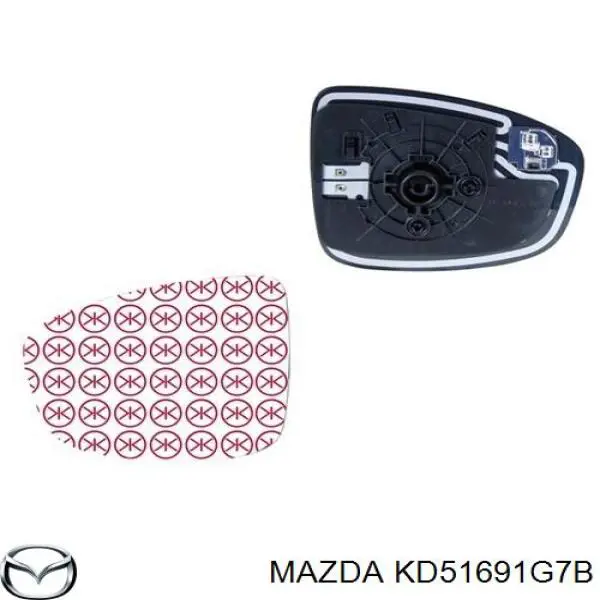 Зеркальный элемент водительского зеркала Mazda KD51691G7B цена, от 56.39 USD