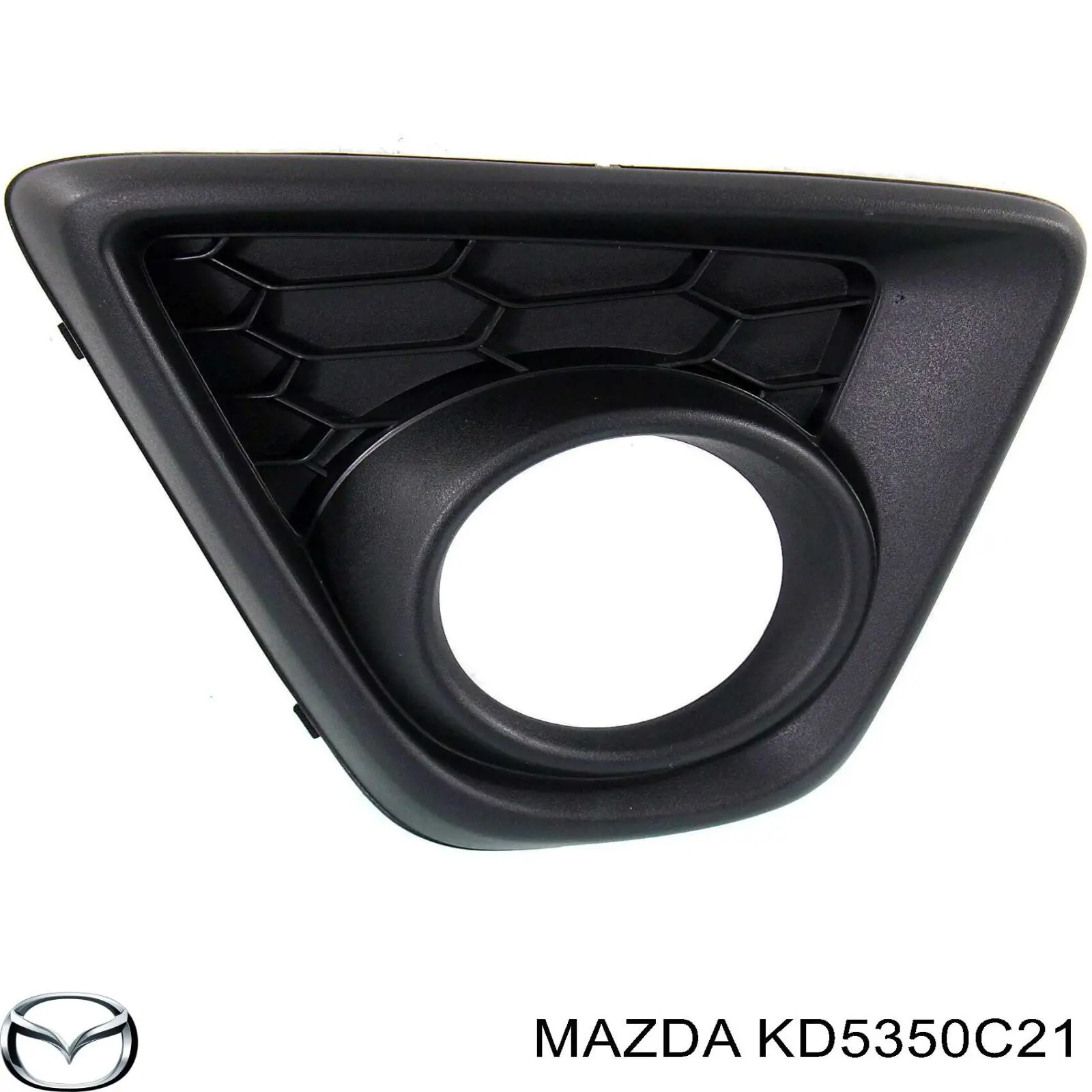 Заглушка (решетка) противотуманных фар бампера переднего левая Mazda KD5350C21