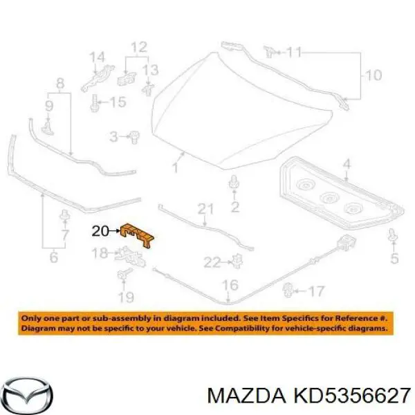 Кронштейн замка капота Mazda KD5356627 цена, от 3.09 USD