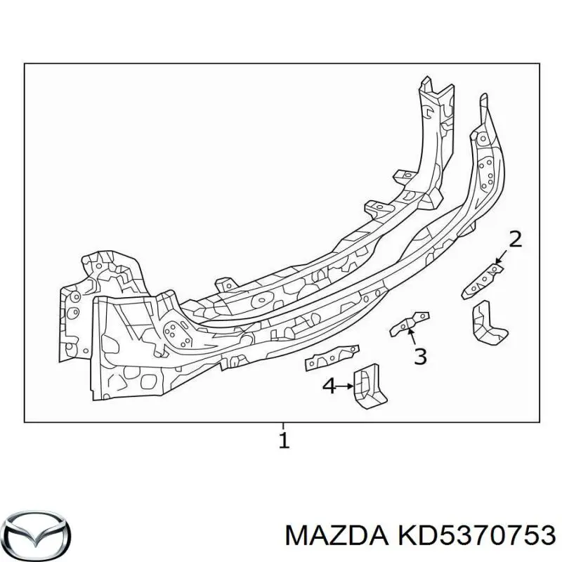 KD5370753 Mazda consola de reforçador do pára-choque traseiro