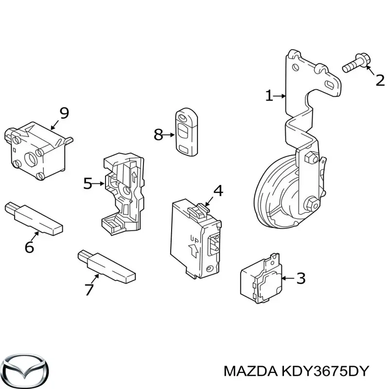 Купить KDY3675DY Mazda Брелок управления сигнализацией