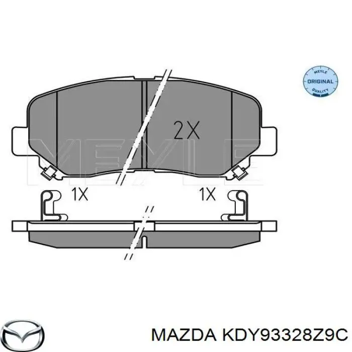 Передние тормозные колодки KDY93328Z9C Mazda