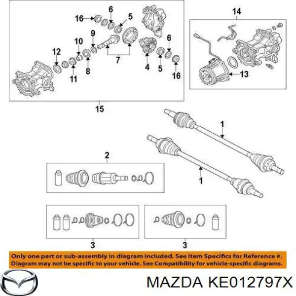 Муфта подключения заднего моста Mazda KE012797X