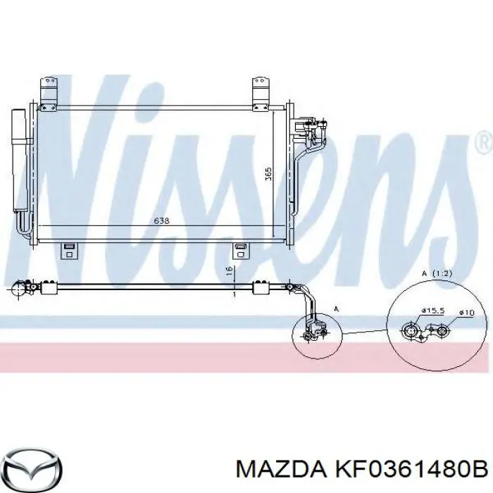 Купить KF0361480B Mazda Радиатор системы охлаждения кондиционера