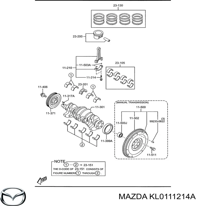 KL0111214A Mazda parafuso de biela