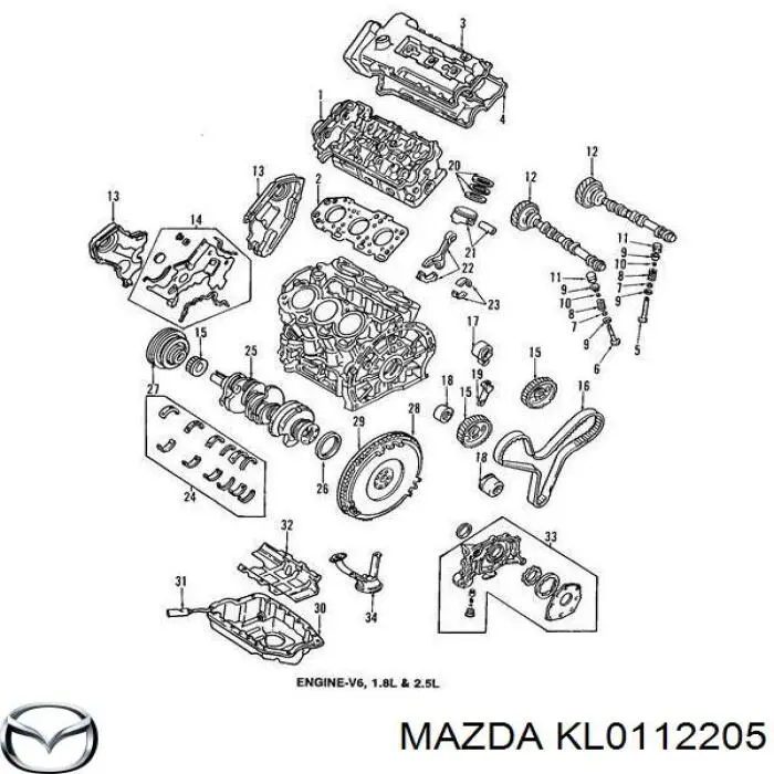 Зубчатый ремень Mazda KL0112205 цена, от 24.61 USD