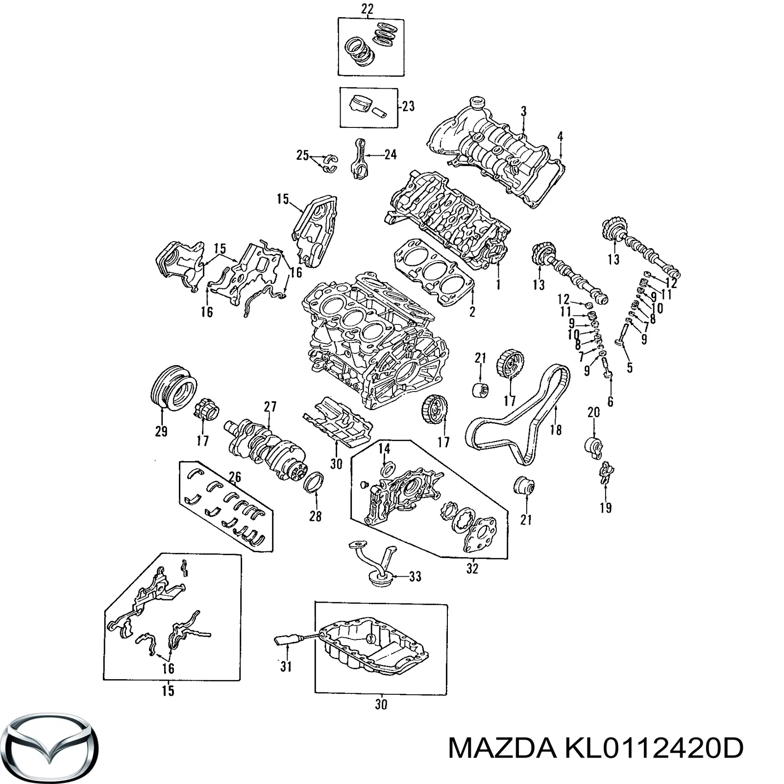 Распредвал двигателя впускной правый на Mazda 626 IV 