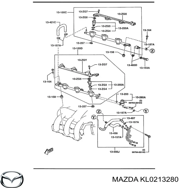  Регулятор давления топлива Mazda Xedos 6