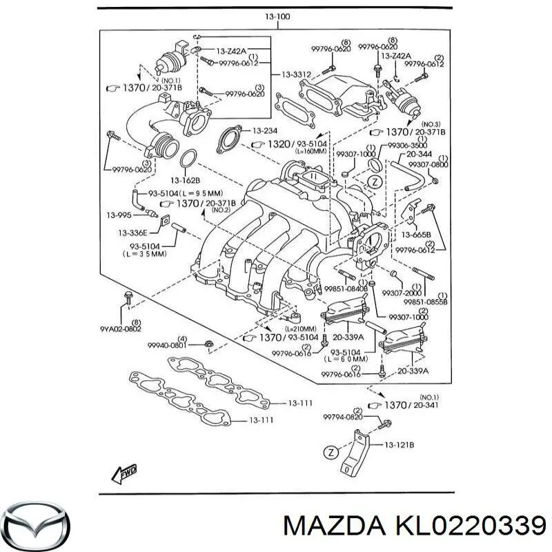  Mazda KL0220339 цена, от 262.24 USD