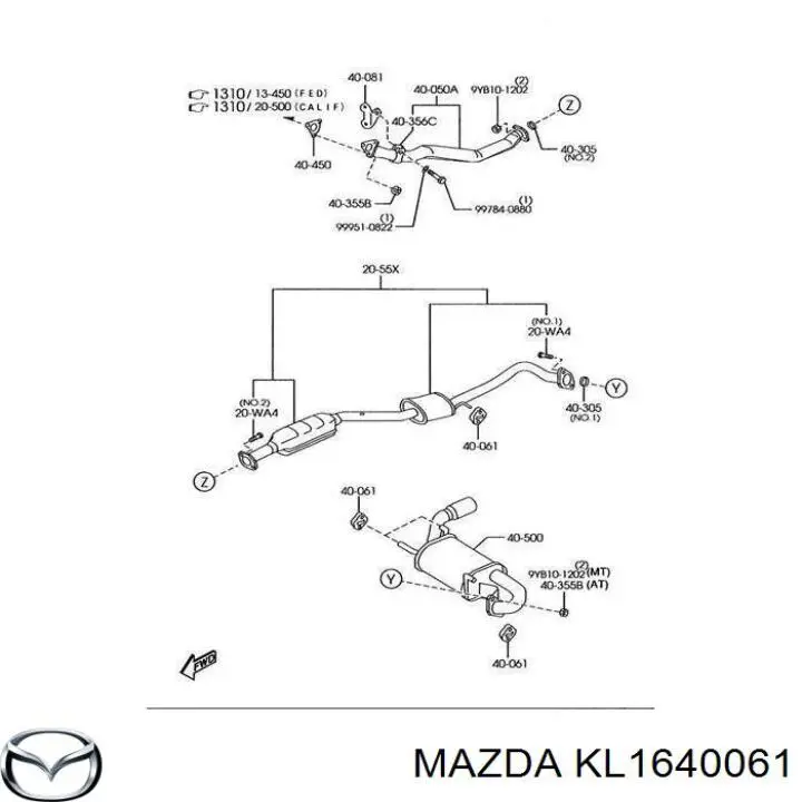 KL1640061 Mazda подушка крепления глушителя