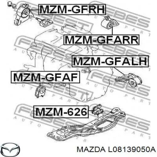 Передняя опора двигателя L08139050A Mazda