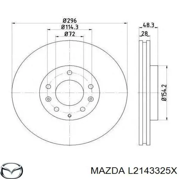 L2143325X Mazda диск тормозной передний