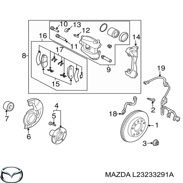 Кронштейн суппорта Mazda L23233291A цена, от 22.80 USD