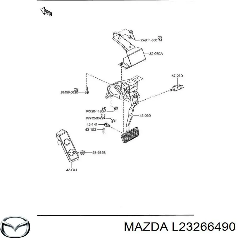 L23266490 Mazda датчик включения стопсигнала