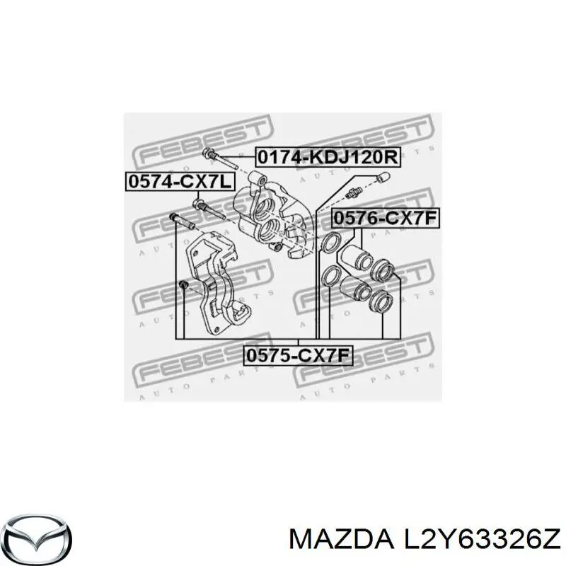 L2Y63326Z Mazda kit de reparação de suporte do freio dianteiro