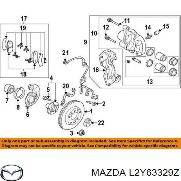 Купить L2Y63329Z Mazda Колодки тормозные