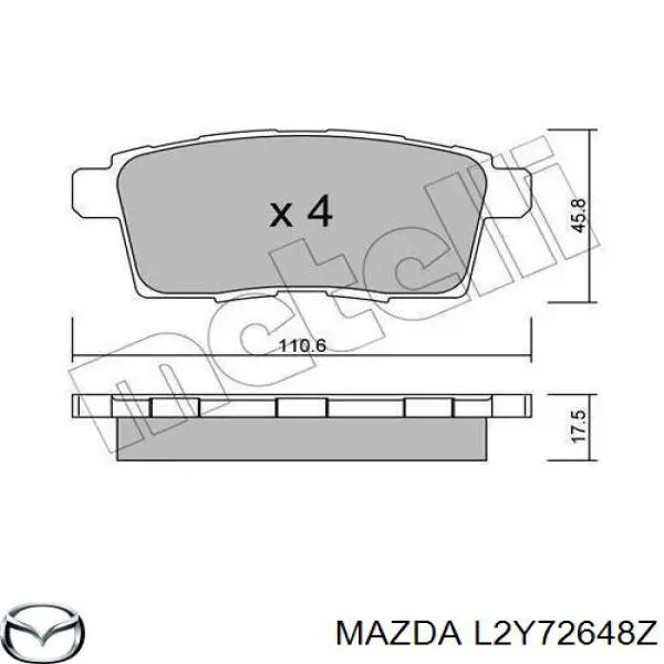 Задние тормозные колодки L2Y72648Z Mazda