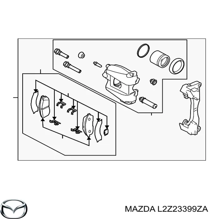 L2Z23399ZA Mazda suporte do freio dianteiro esquerdo