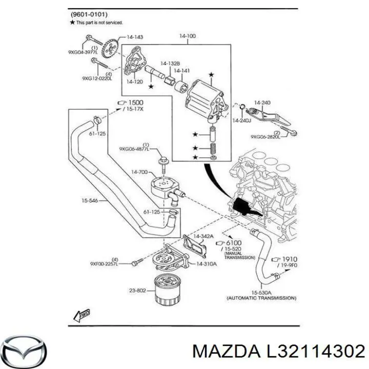 Купить L32114302 Mazda Фильтр центробежный очистки масла