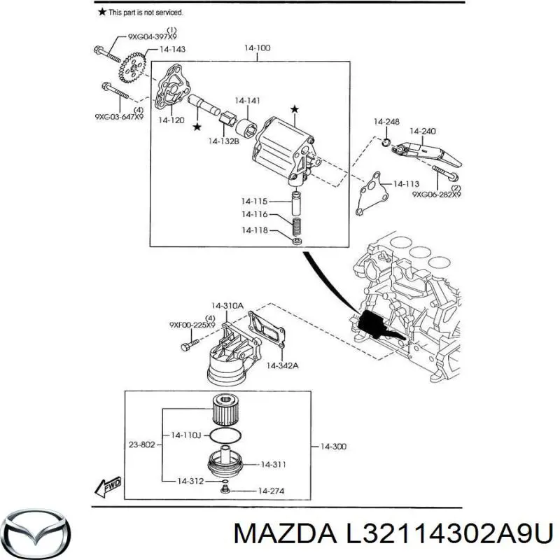 L32114302A9U Mazda масляный фильтр