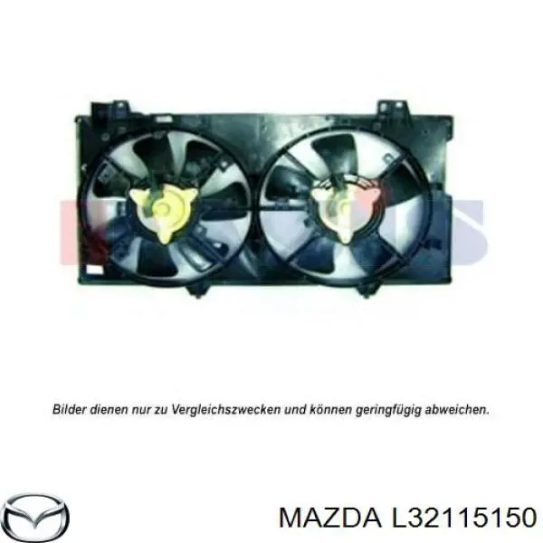 L32115150 Mazda диффузор радиатора охлаждения, в сборе с мотором и крыльчаткой