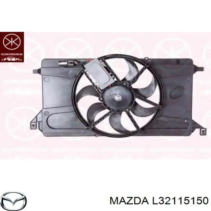 L32115150 Mazda Диффузор радиатора охлаждения в сборе с мотором