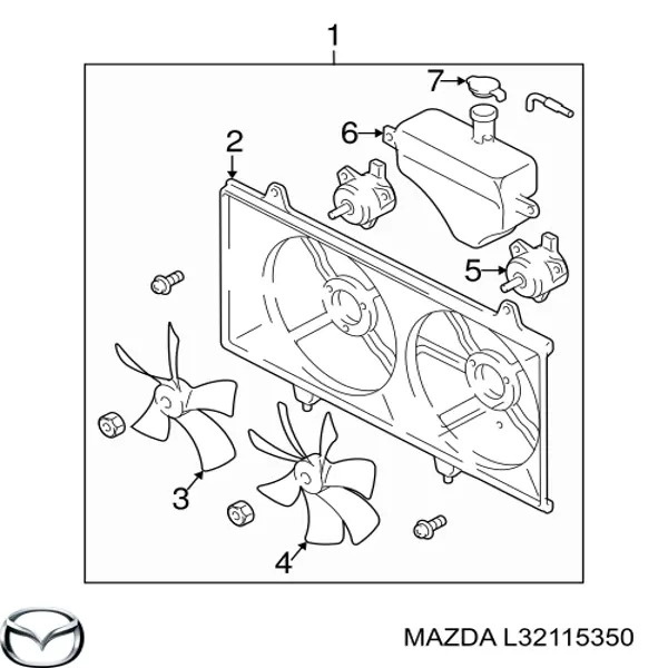 Бачок системы охлаждения расширительный Mazda L32115350