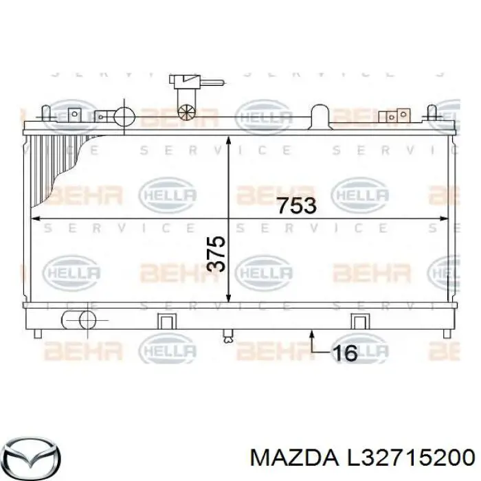 L32715200 Mazda radiador de esfriamento de motor