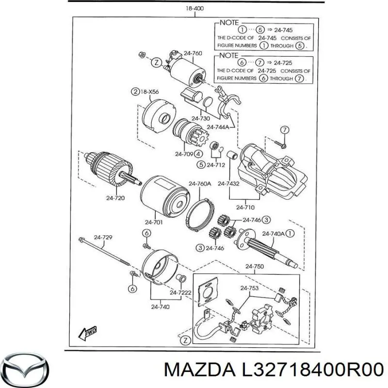 L32718400R00 Mazda стартер