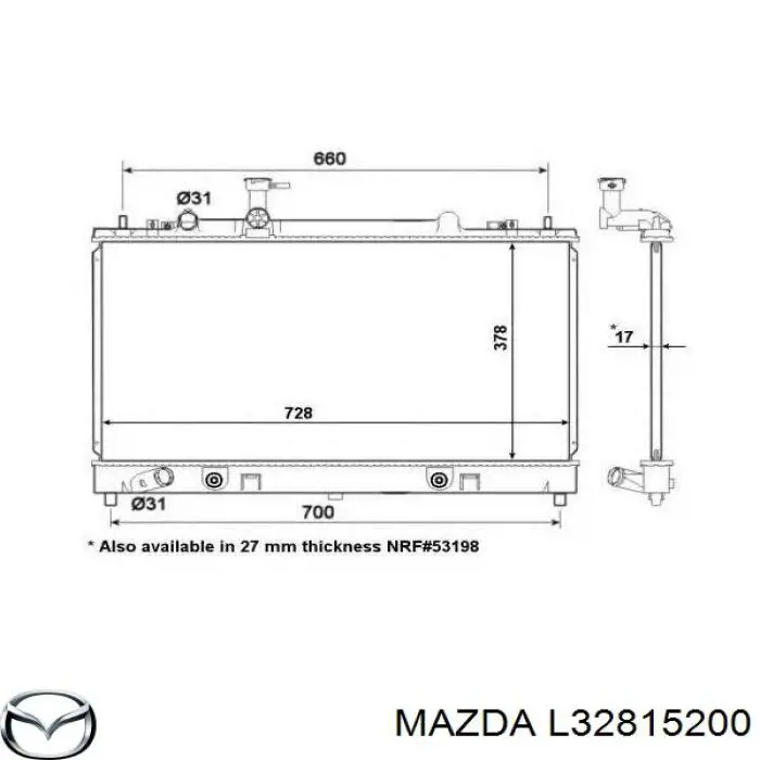 L32815200 Mazda радиатор