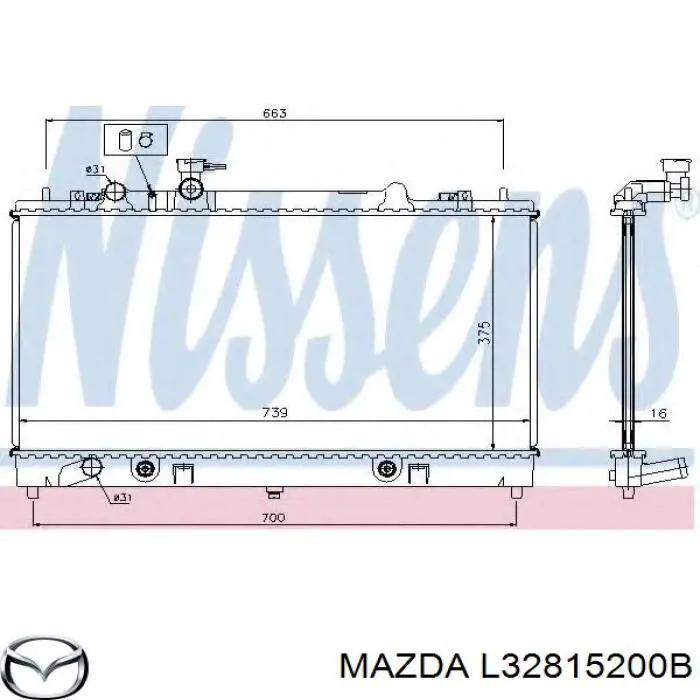 L32815200B Mazda радиатор