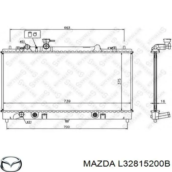 Радиатор охлаждения двигателя Mazda L32815200B цена, от 95.27 USD