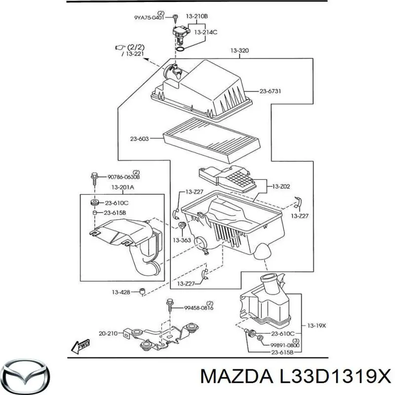 Ressonador de filtro de ar para Mazda CX-7 