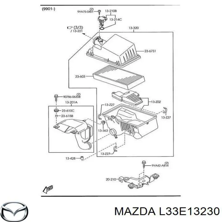 Патрубок воздушный, вход воздушного фильтра на Mazda CX-7 ER