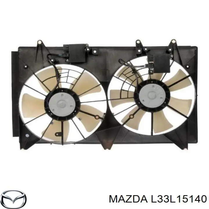 L33L15140 Mazda ventilador (roda de aletas do radiador de esfriamento esquerdo)