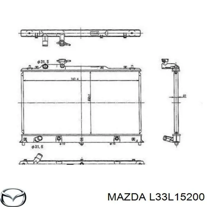 Радиатор охлаждения Mazda L33L15200