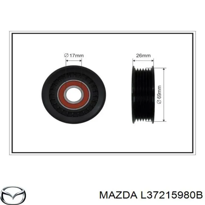 Купить L37215980B Mazda Натяжитель приводного ремня